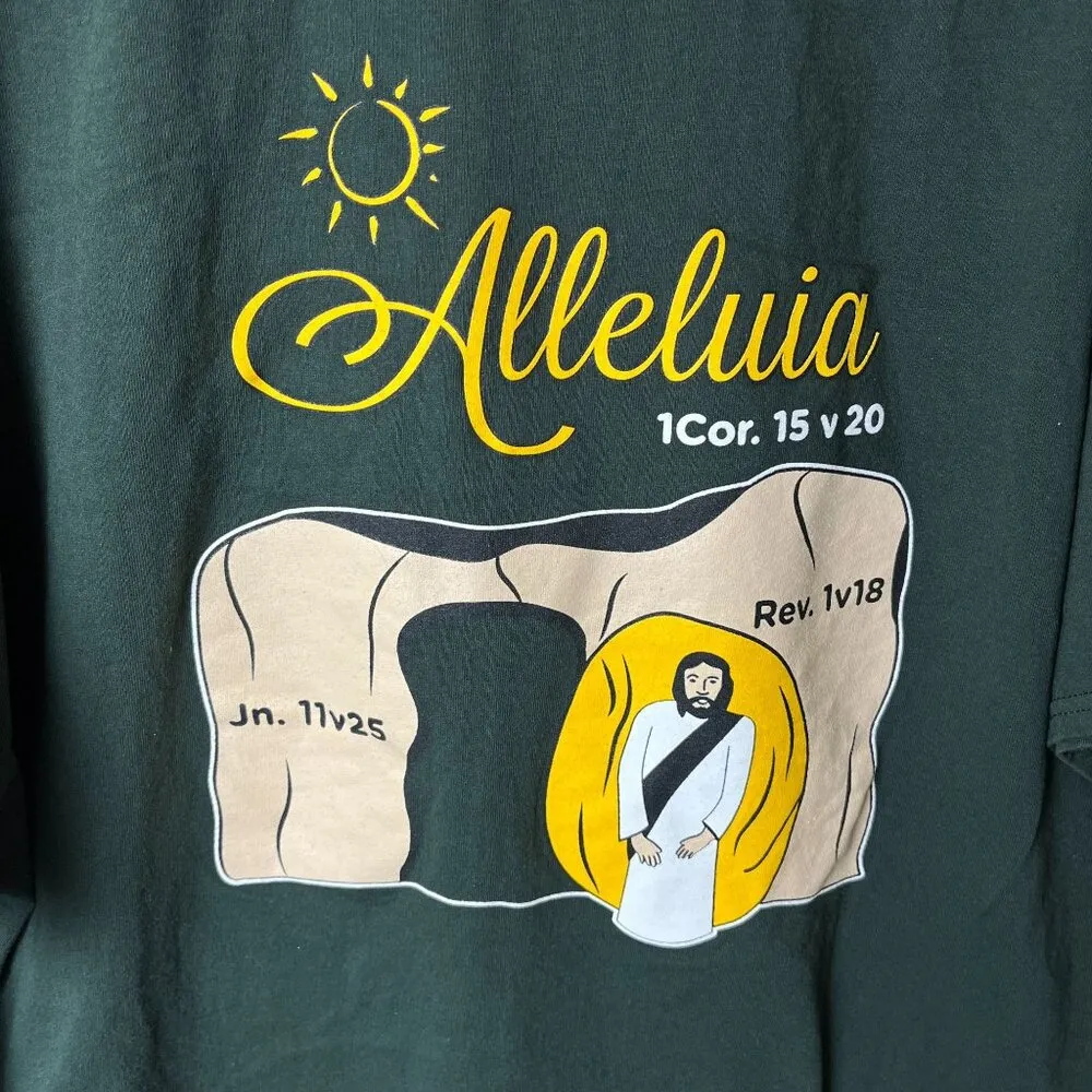Jesus is Alive T Shirt Vintage Y2K Extra Large XL Green Graphic Tee - Image 8