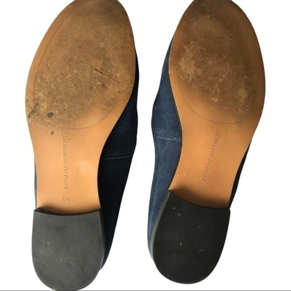 Banana Republic Blue Suede Mule Slides With Tassel Women size 6.5 M - Image 7