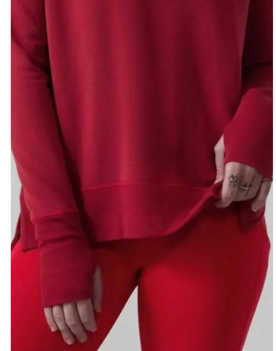 ATHLETA Coaster Luxe Stripe Red Sweatshirt - Image 4