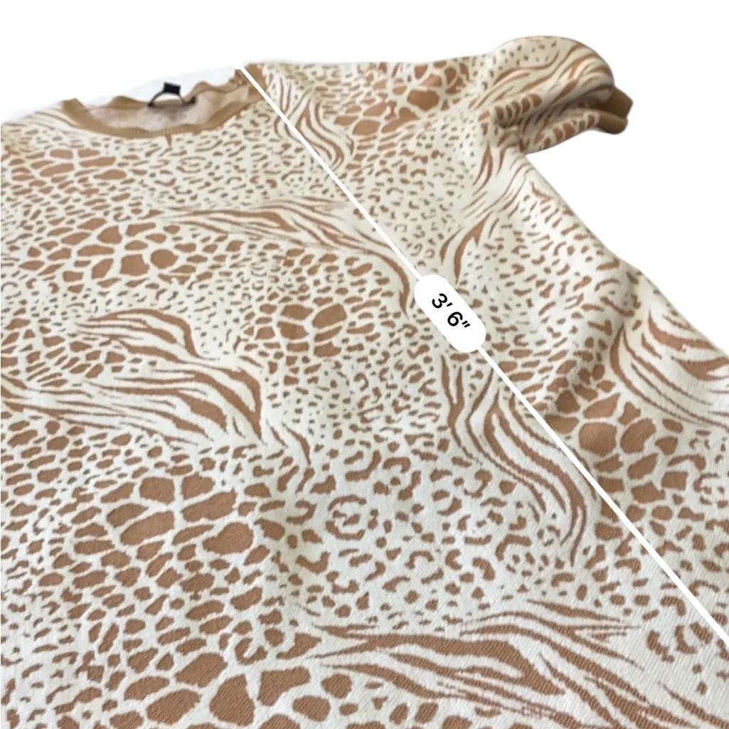 Ann Taylor animal print sweater dress off-white and tan/camel color Size XL - Image 8