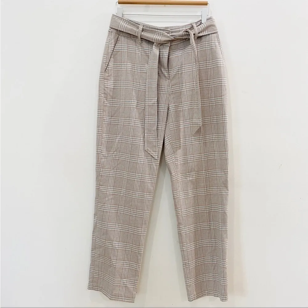 Joie plaid pants with self waist tie NEW - Image 2