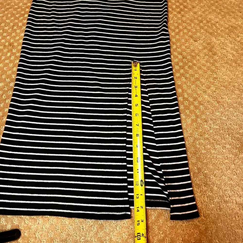 Long Sleeve Striped Rib Knit Midi Dress Wild Fable Black White Sz M Y2k Grunge - Image 9