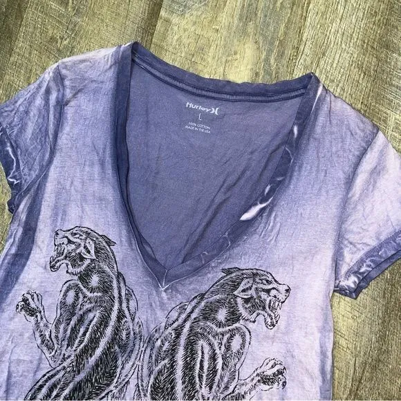 2000s Y2k Hurley Affliction-Like Purple V Neck‎ Top Womens Medium/Large - Image 3