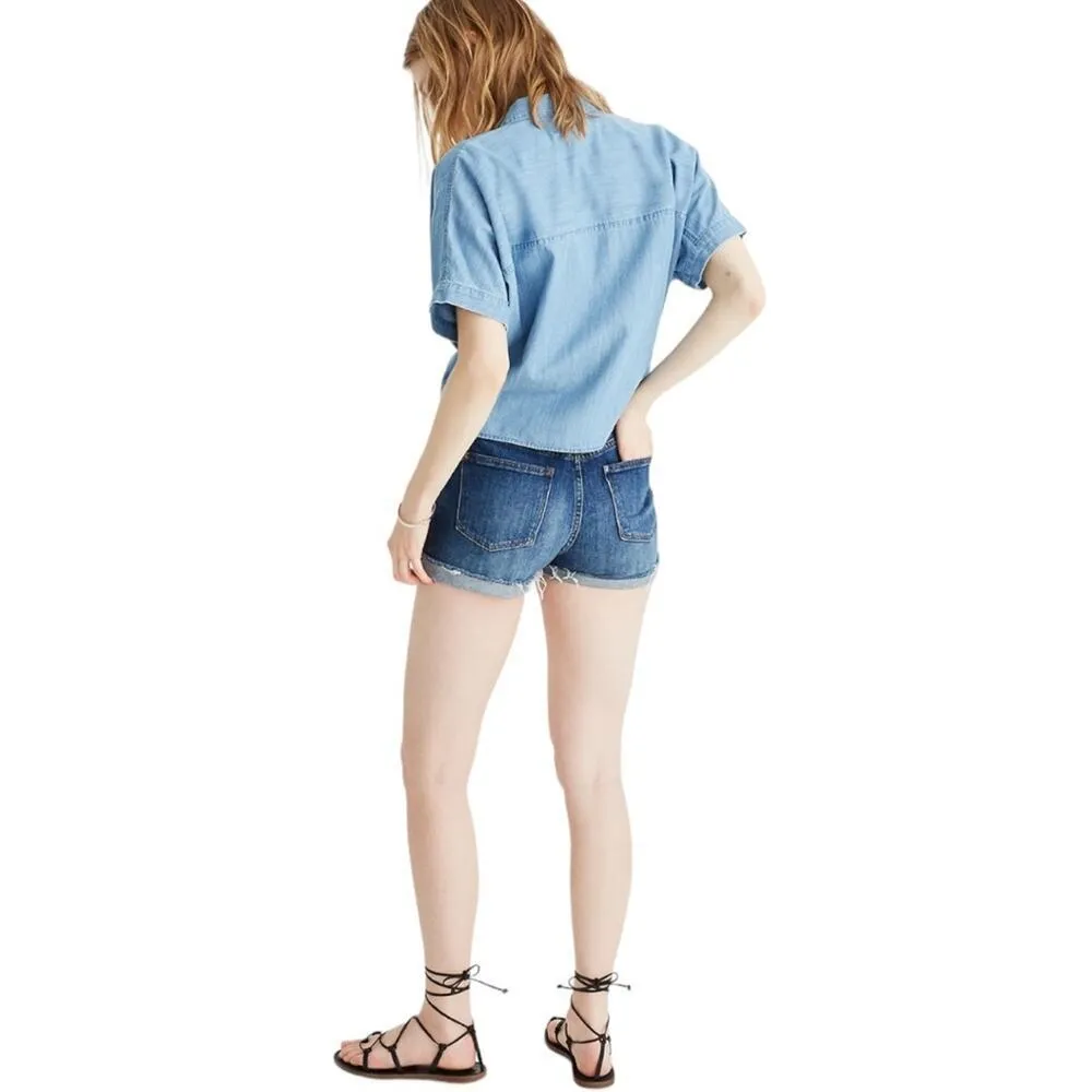Madewell High-Rise Denim Shorts in Glenoaks Wash: Cutoff Edition Stretch Size 30 - Image 8