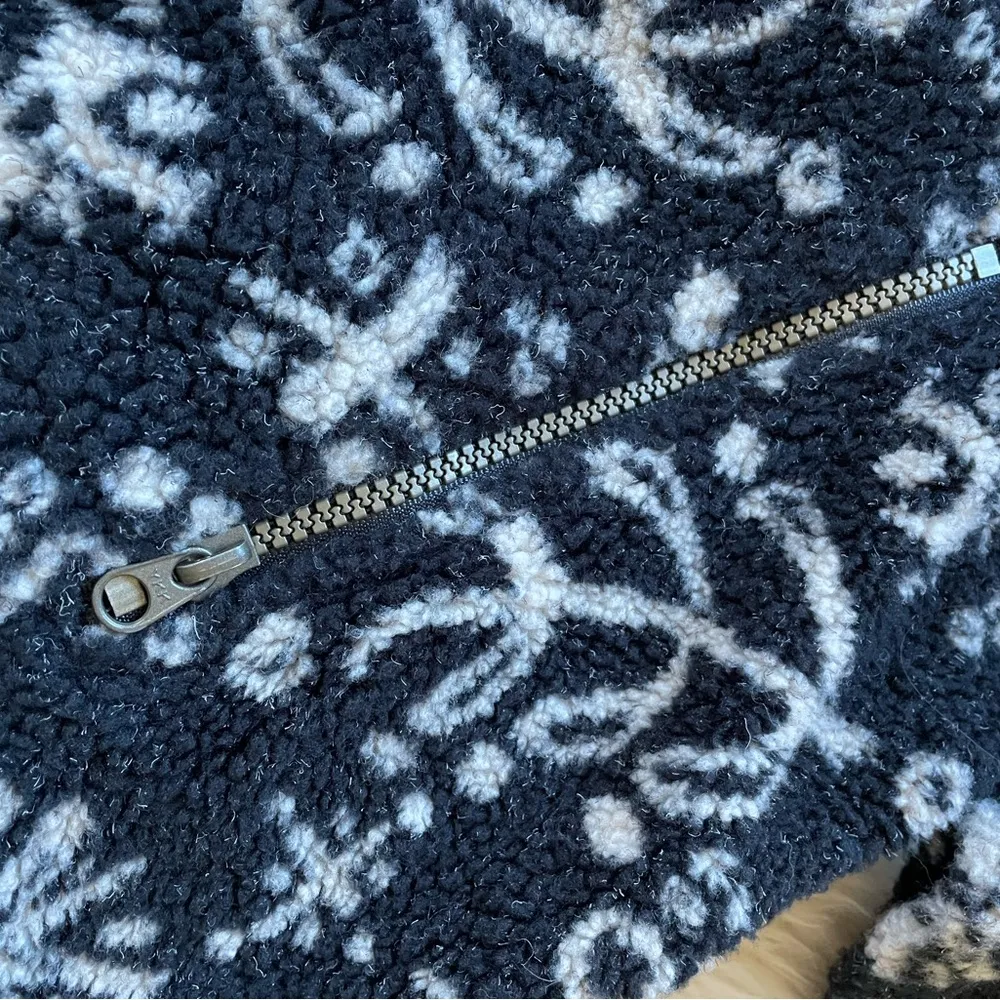 Rare 90s vintage  high pile fleece Sherpa fleece floral full zip jacket - Image 2