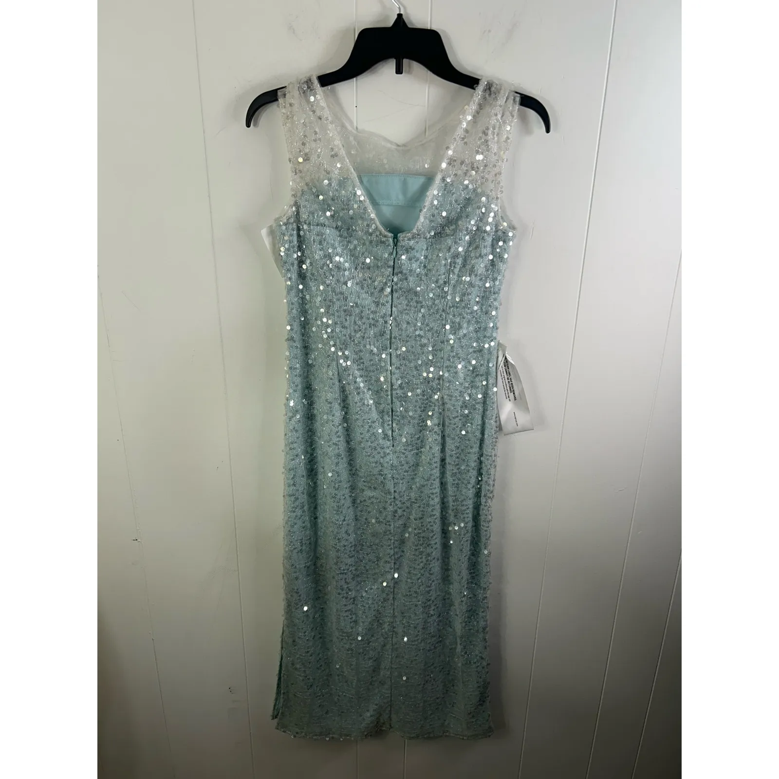 JS Collections Women's Ice Blue Sequin Claire Tea Length Midi Dress Size 2 NWT - Image 5