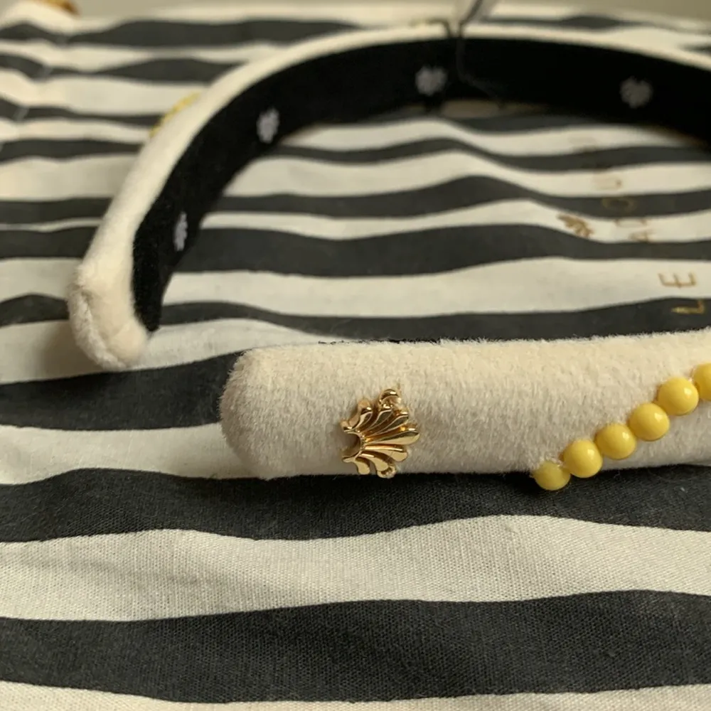 Lele Sadoughi Ivory Sunshine Squiggle Beaded Gigi Headband NWT Yellow - Image 6