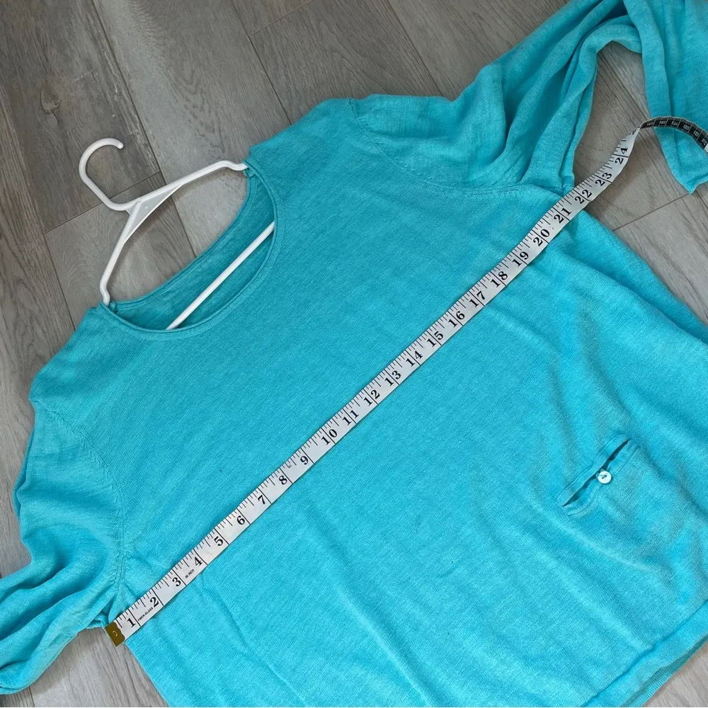 J.Jill Long Sleeve linen cotton shirt Blue womens (xlarge) lagenlook casual - Image 2