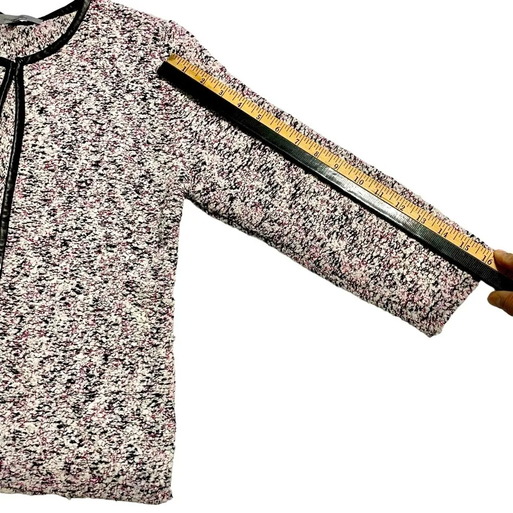 Classiques Entier Cocoloco Tweed Cardigan Size XS sweater with leather trim! - Image 9