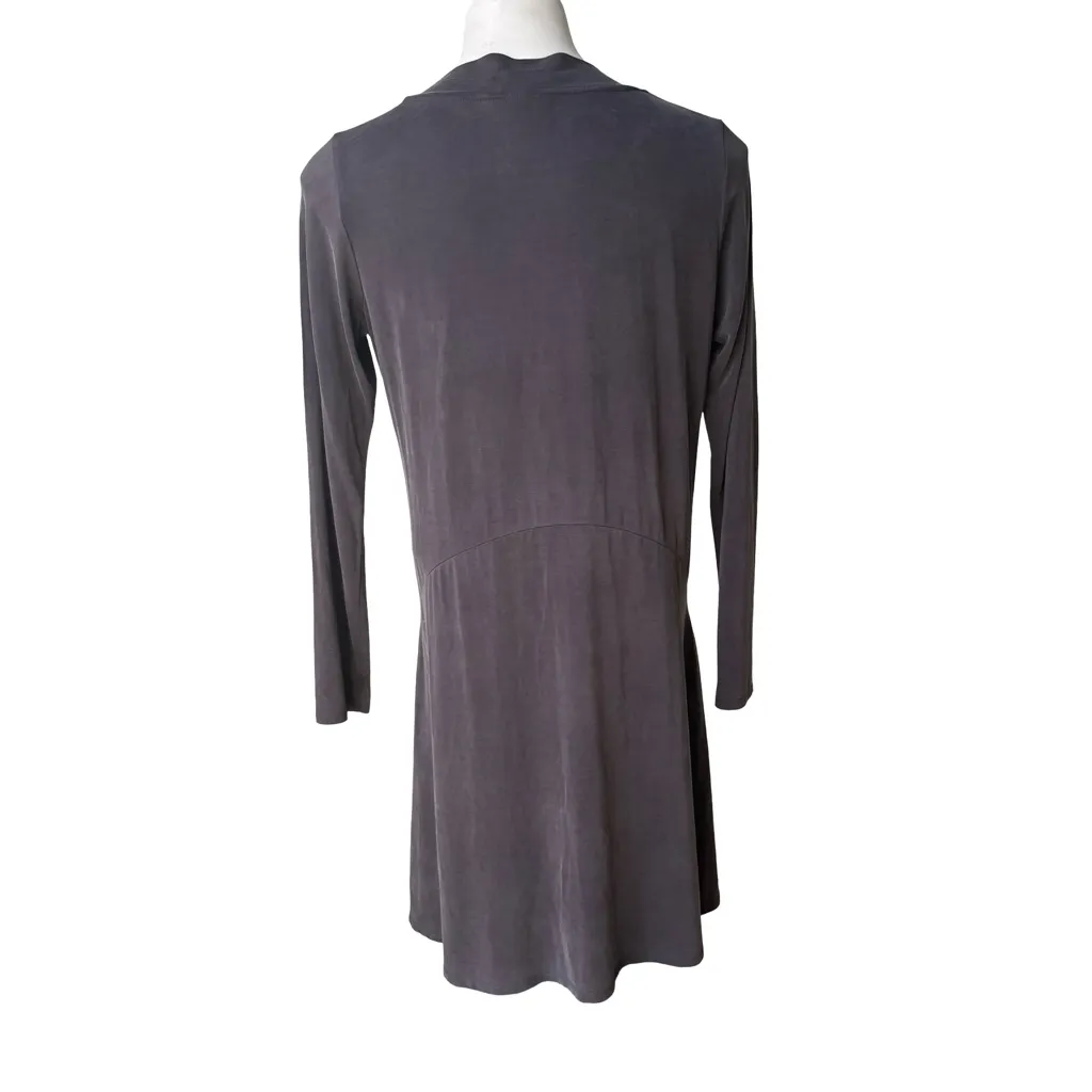 Dolan Left Coast (Anthropologie) Gray Cupro Blend Long Sleeve Swing Dress, Sz S - Image 4