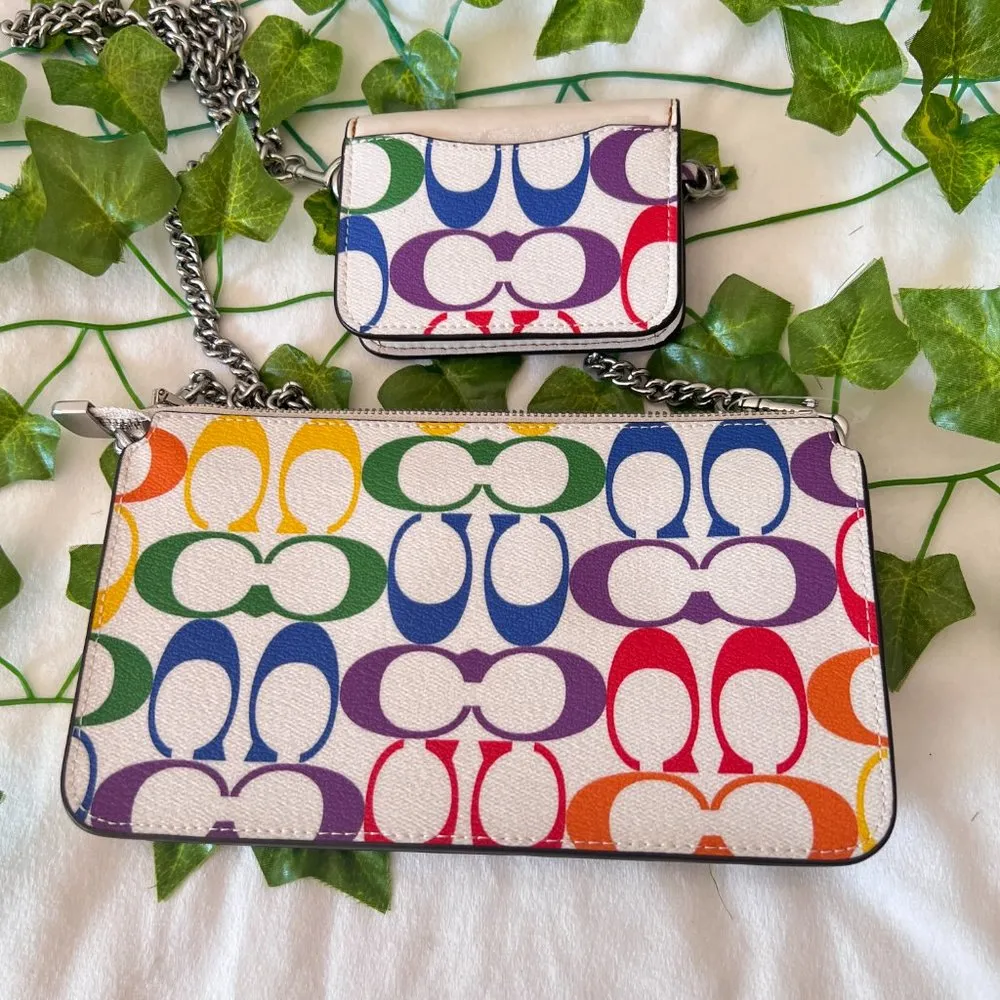 Poppy Crossbody With Card Case In Rainbow Signature Canvas c4697 - Image 2