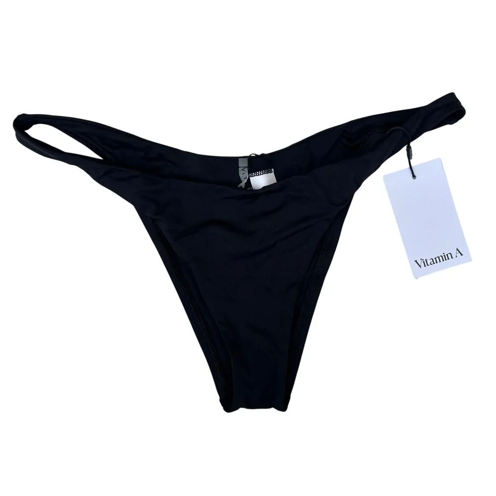 Vitamin A Black Ecolux California High-leg Bikini Bottom Size 10/Large - Image 3