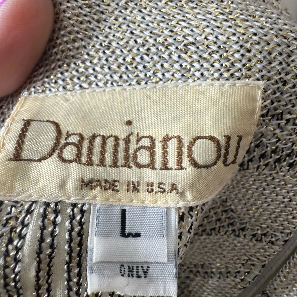 Vintage Damian’s silver gold crochet drop waist dress large - Image 15