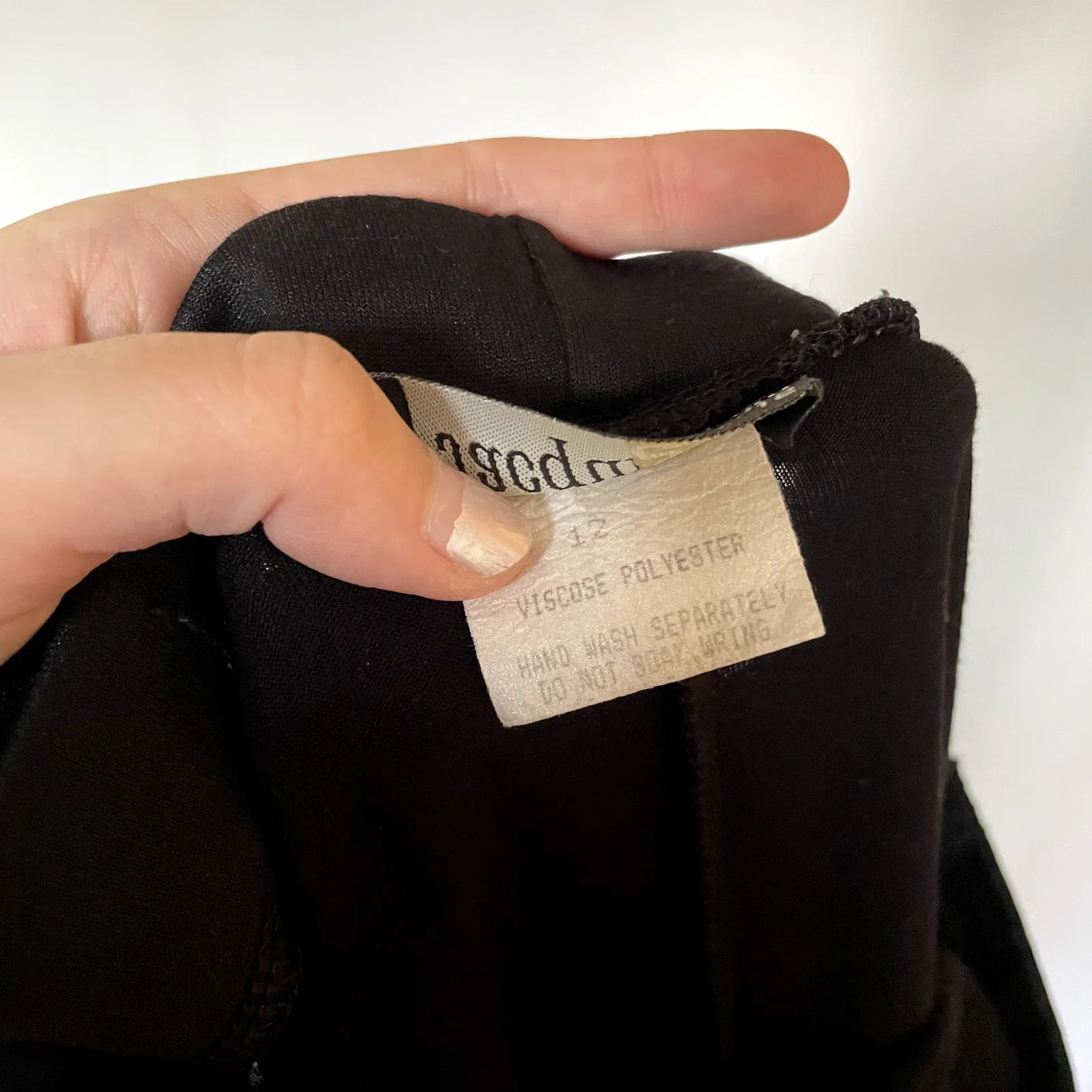 Jacquie black maxi skirt women's size 12 modest high waisted vintage skirt - Image 7