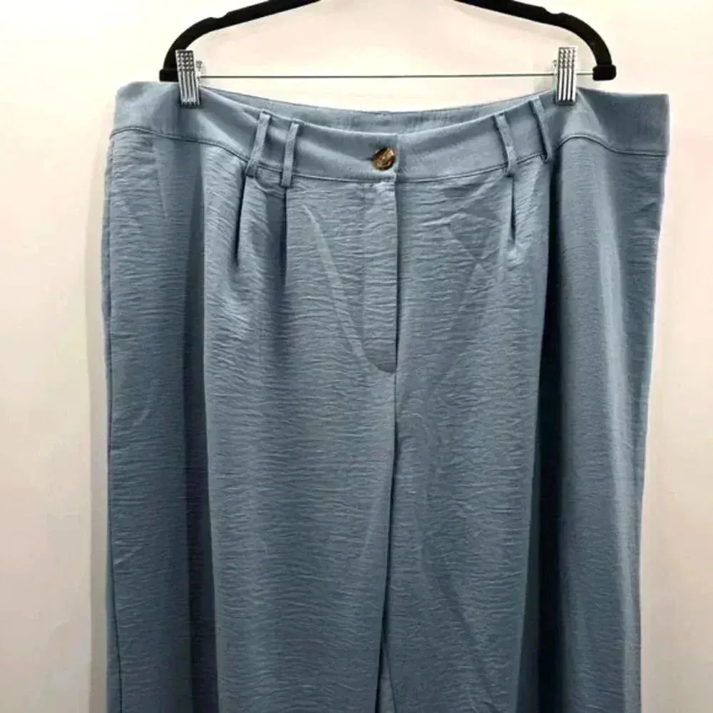 Blue Wide Leg Boho Office Dress Bottoms‎ Preppy Pants Plus 4XL - Image 3
