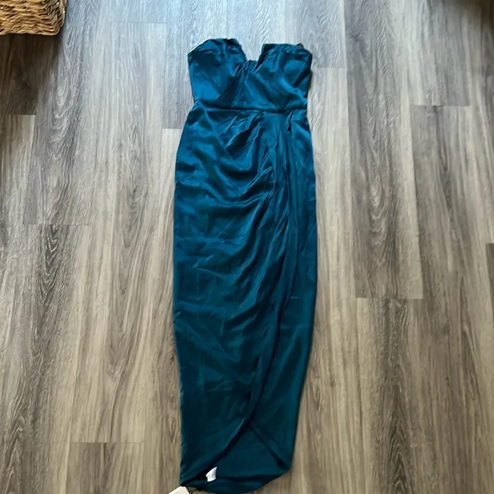 New Yumi Kim Strapless Mini Dress Tulip Silk Dress Small Women’s Wrap Skirt - Image 3