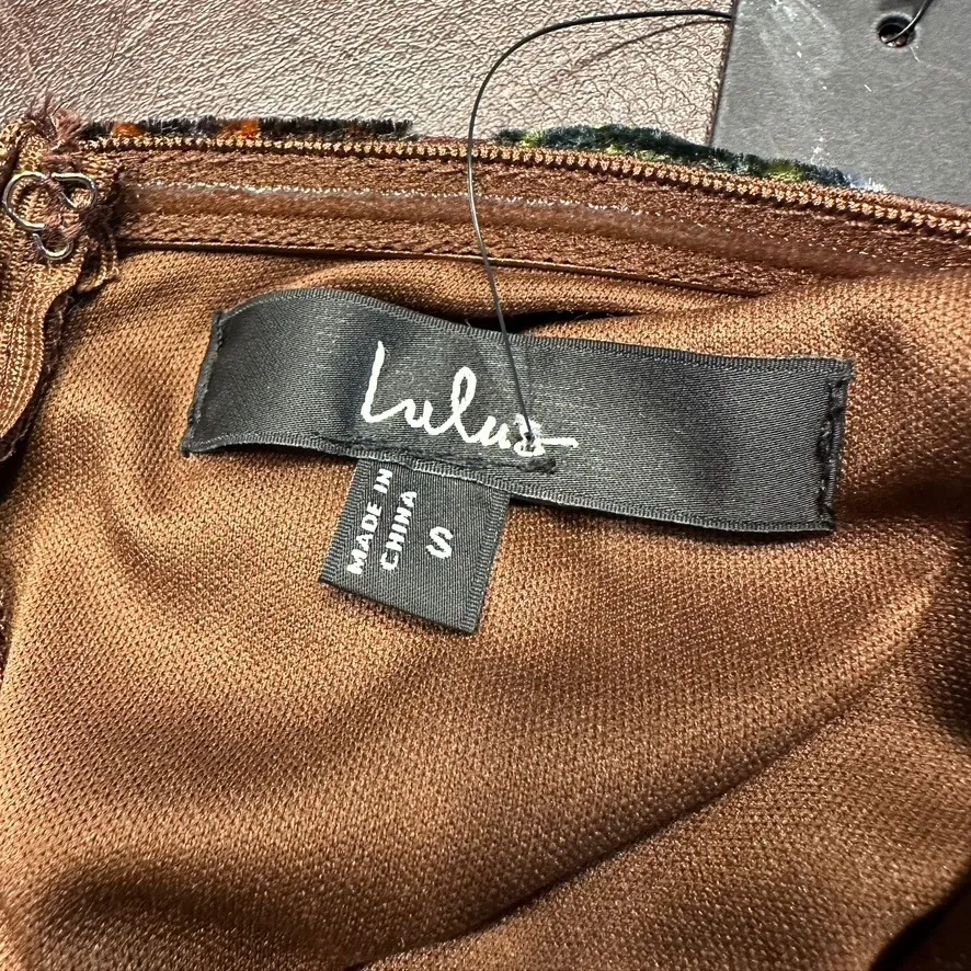 Lulus Velvet Floral Off-the-Shoulder Maxi Dress Brown Puff‎ Sleeve Womens S New - Image 7