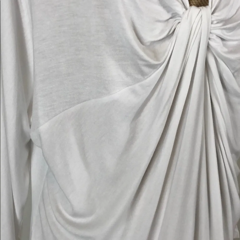 Annabelle top front knot draped long sleeve White Size M NWT Size M - Image 3