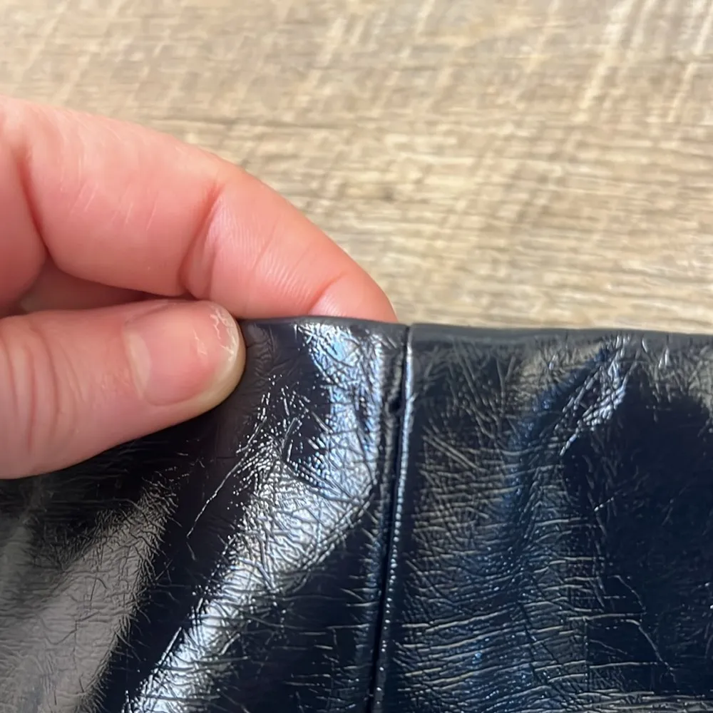 NWT Abercrombie & Fitch Vegan Leather Mini Skort Midnight Blue Size XS - Image 5