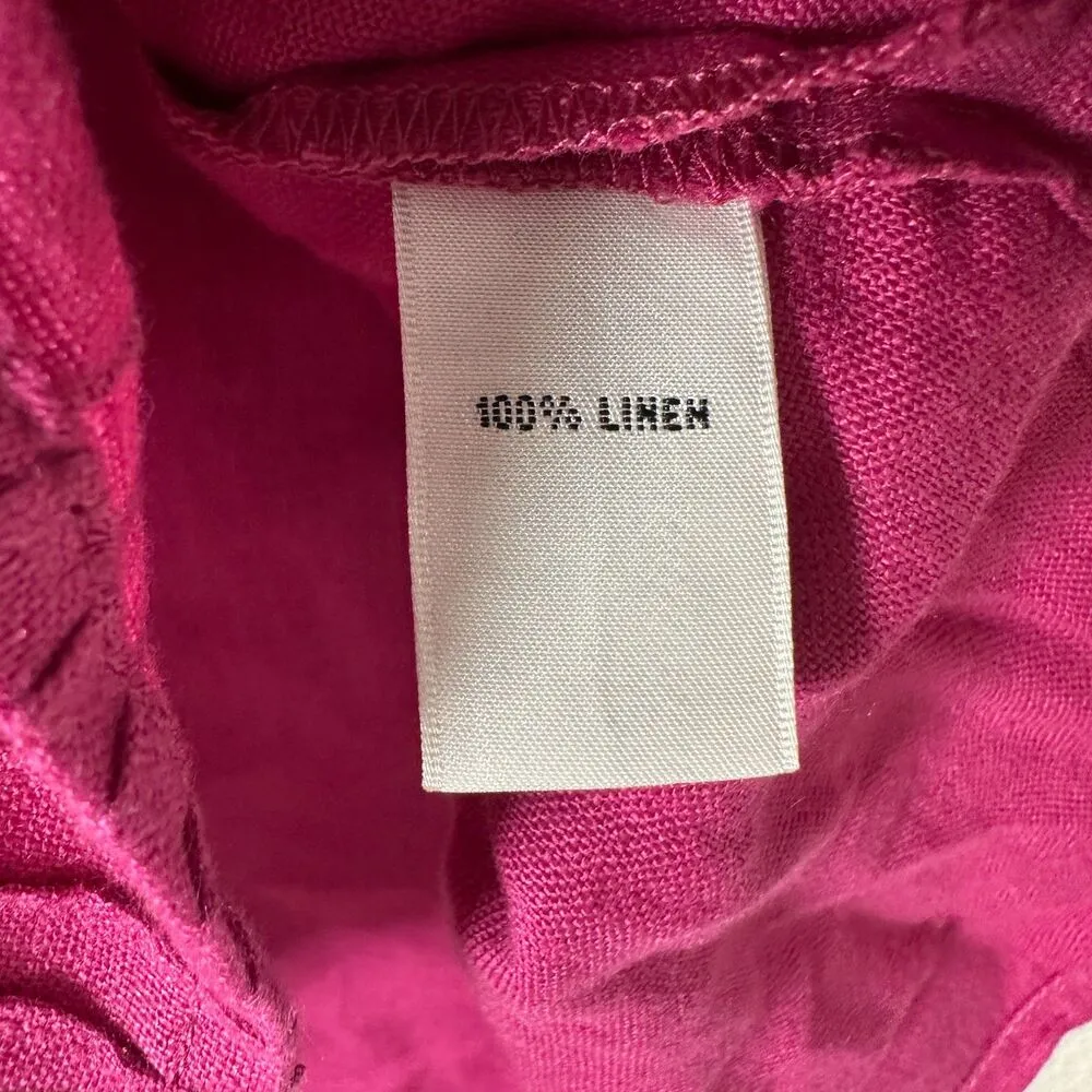 Josephine Chaus Pink Linen Three Piece Set Pants Shirt Tank Small NEW - Image 8