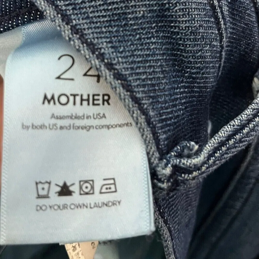 MOTHER The Trainer Comfort & Joy Jogger Jeans Cropped Women’s 24 Blue - Image 12