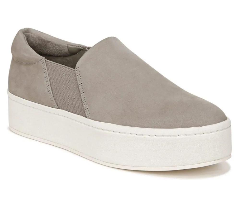 Vince Womens Warren Platform Slip On Sneakers Hazelstone Grey taupe
 Suede 9 - Image 2