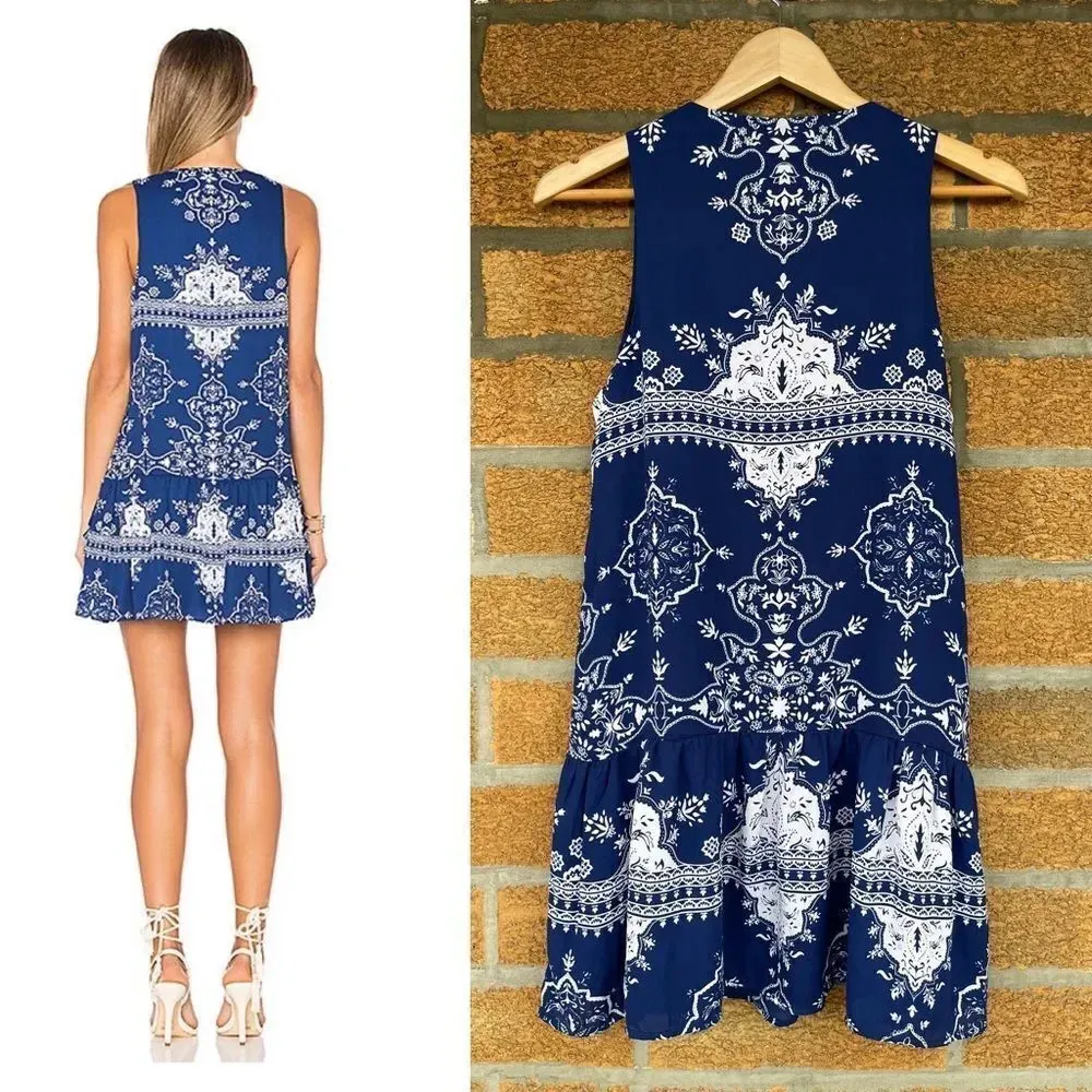 lovers + friends Temple Dress in Blue Temple Scarf small - Image 3