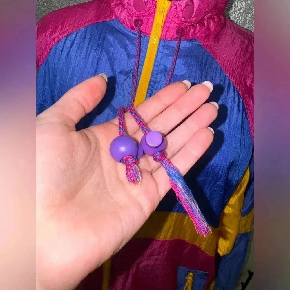 2/$10 Vintage Pink Milano Sport 90s Jacket Purple Size L - Image 2