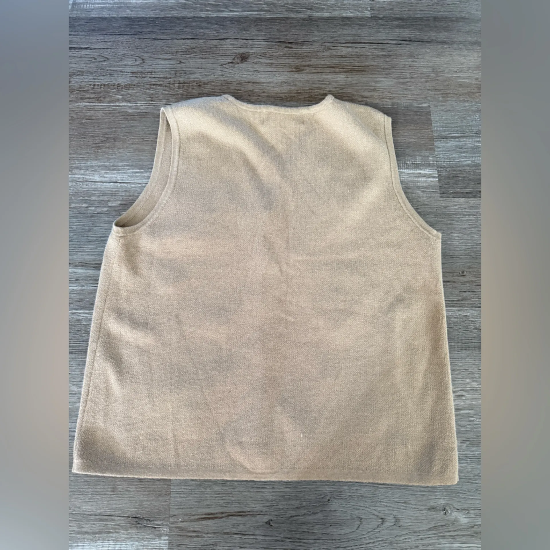 VTG CRYSTAL KOBE Heart Embroidered Beige Sweater Vest Knit Multi Color Size S M Tan Size M - Image 5