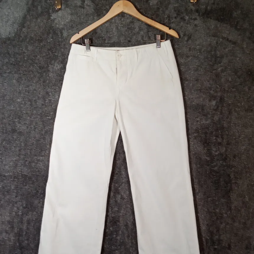 Norma Kamali Eggshell Color Mid Rise Wide Leg Office Womens Size 4 Pants - Image 4