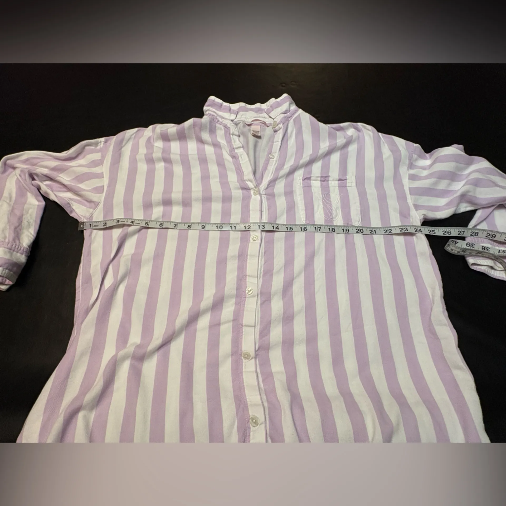 Victoria's Secret  Striped Button down Sleep Shirt size Small (oversized) - Image 9
