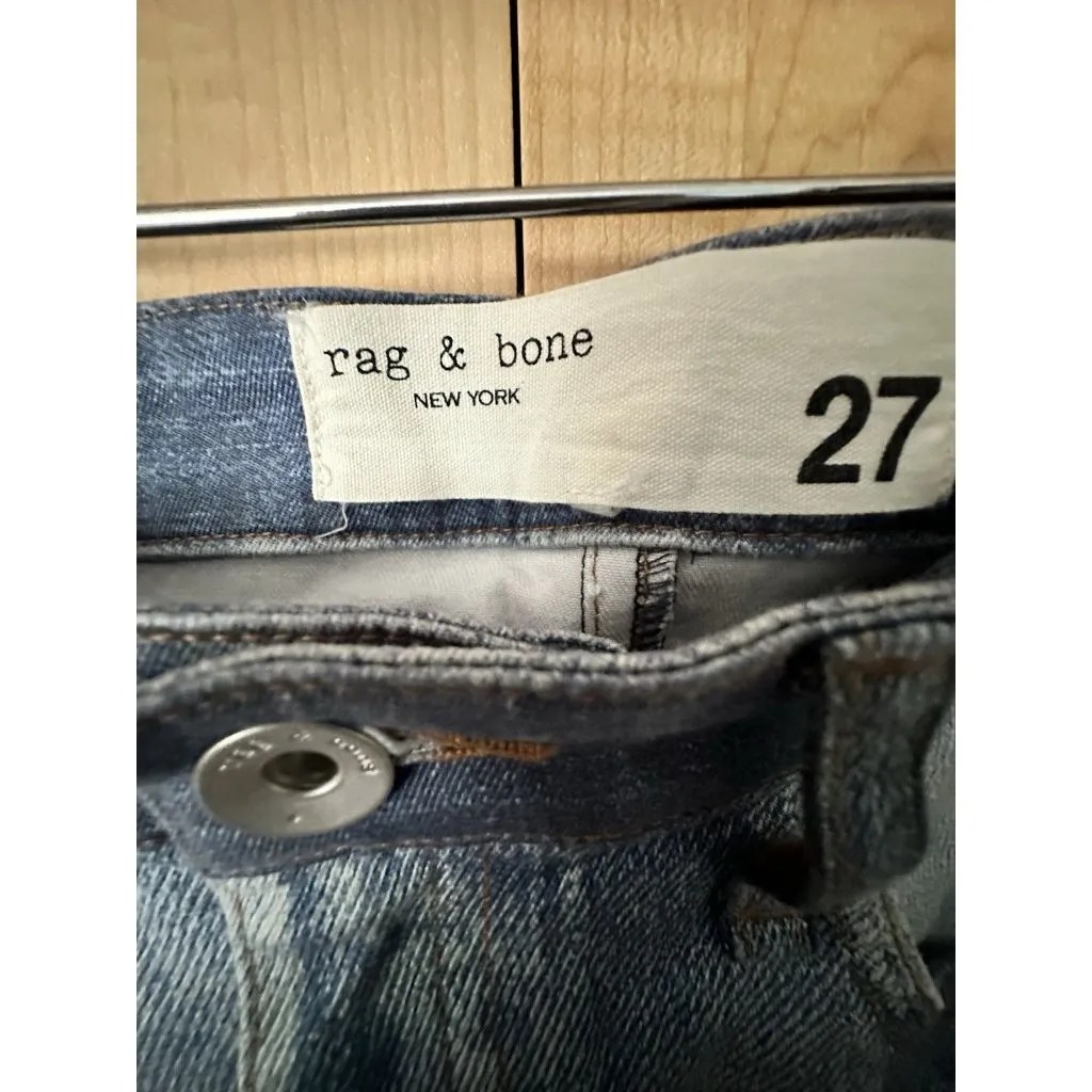 $325 Rag & Bone Women's Blue Nina Miramar Stretch Cigarette Jeans Pants Size 27 - Image 3