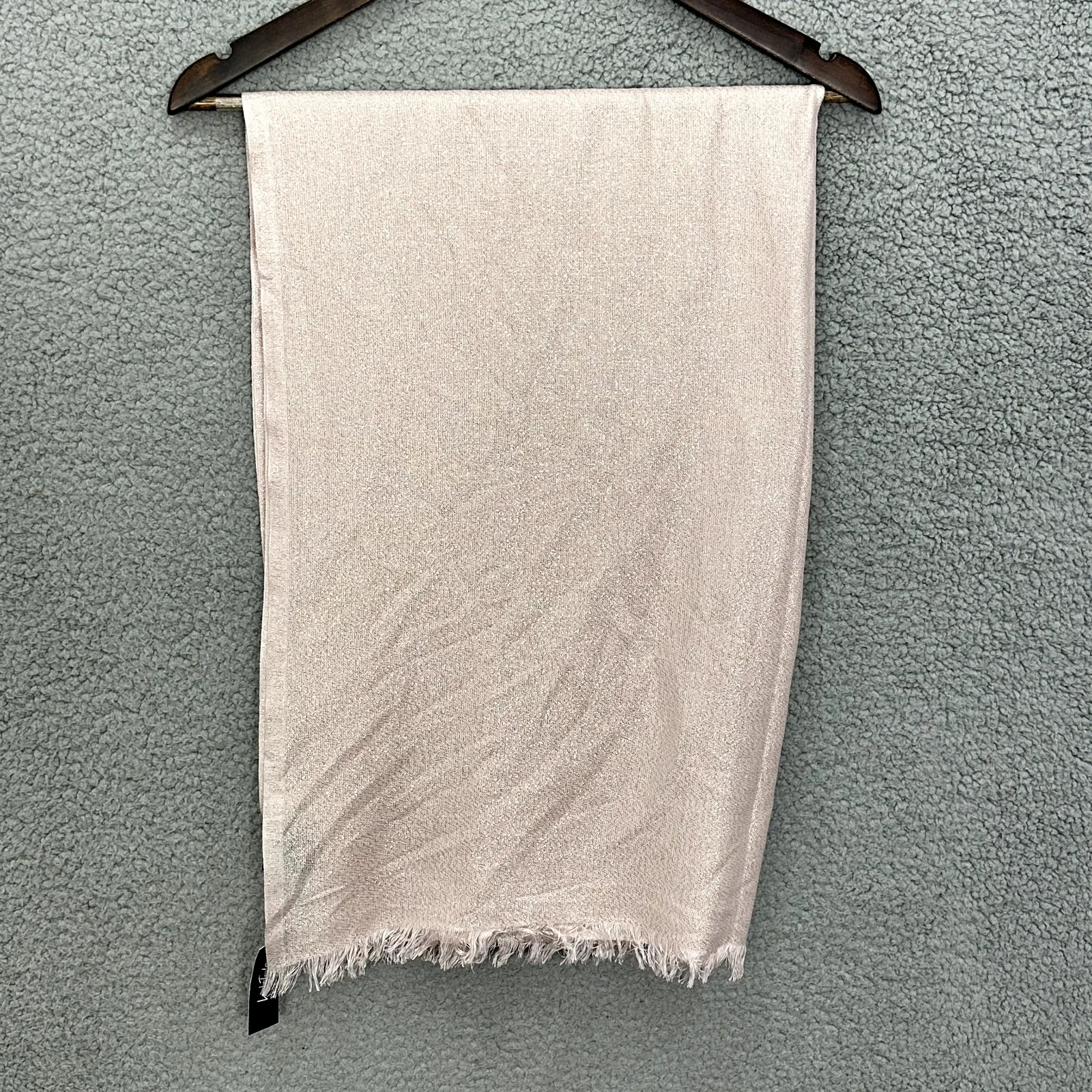 Lord & Taylor Shawl OS Pink Metallic Wrap Quiet Luxury Holiday Chic Glam NWT - Image 2