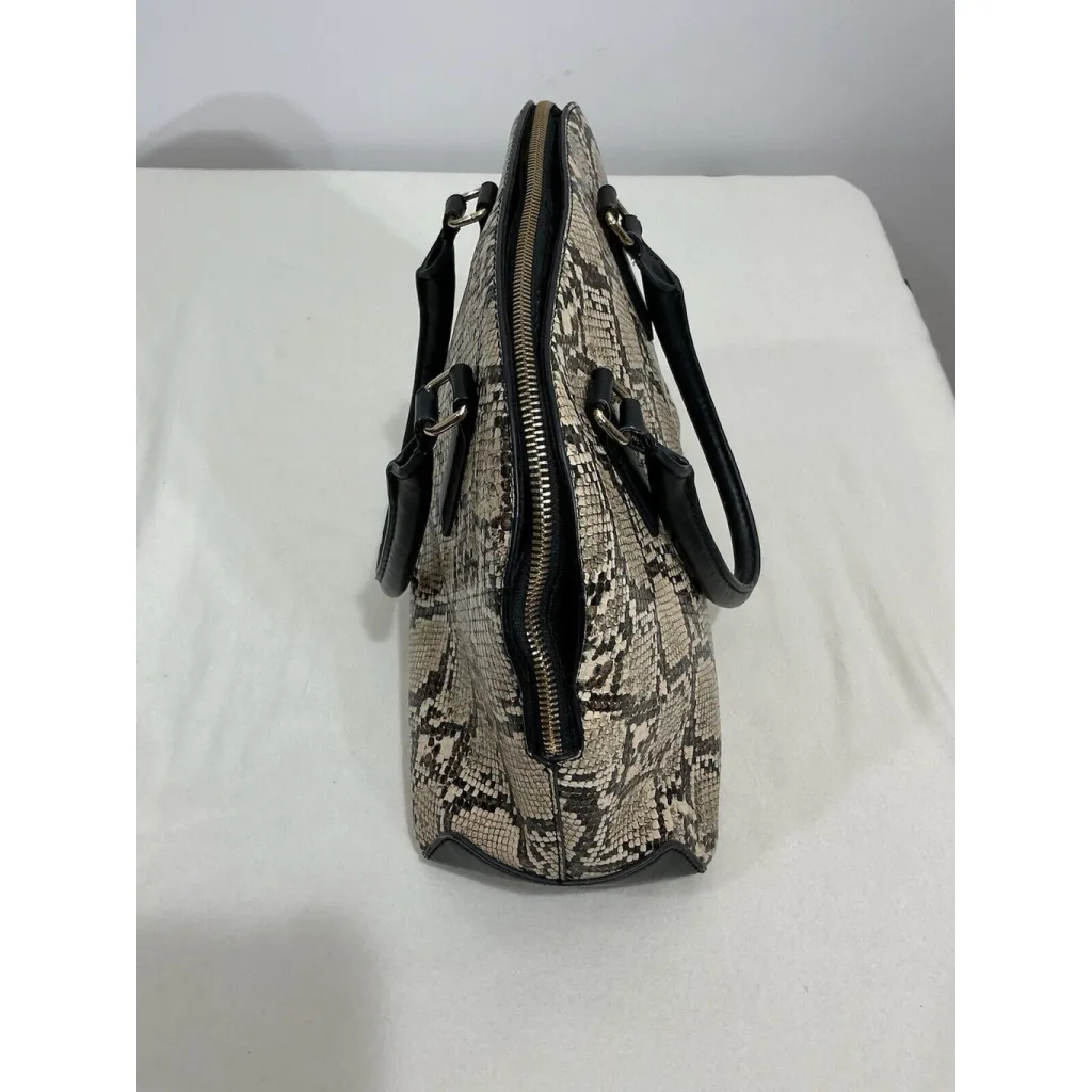 A New Day Brown Beige Snake Print Handbag - Image 2