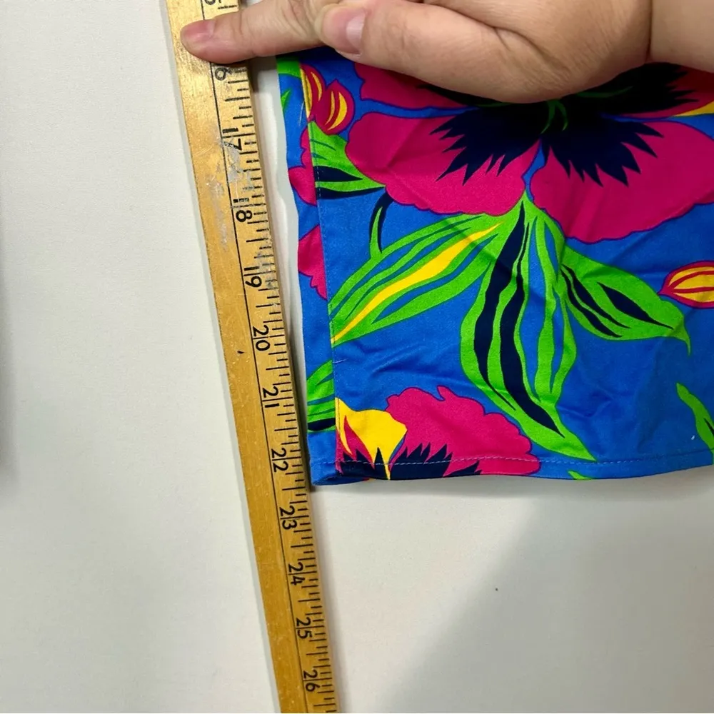 Polo Jeans Co. Ralph Lauren Women’s Tropical Floral Capri Pants Blue Size 8 EUC - Image 8