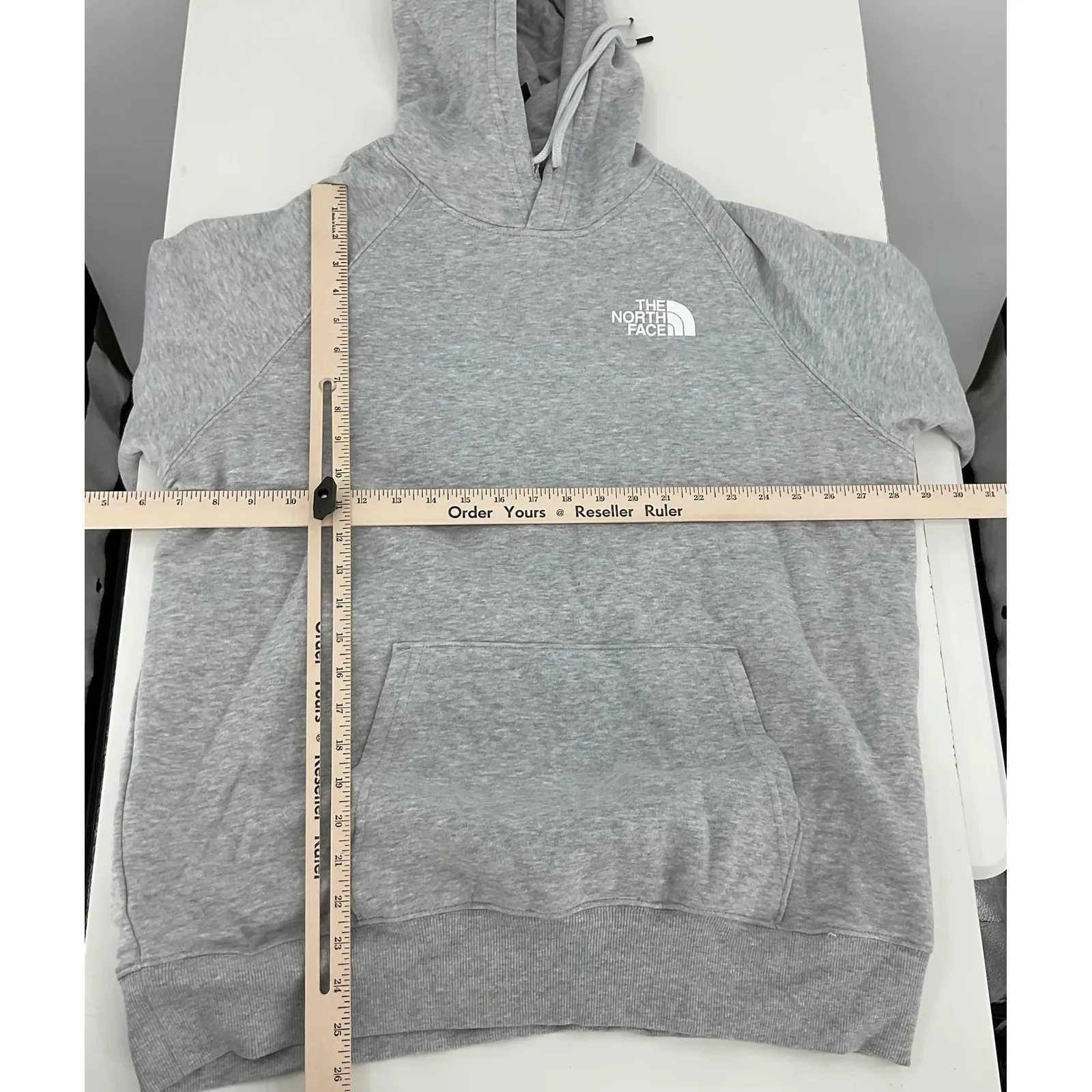 The North Face Womens Grey Hoodie Sweatshirt Logo Box Never Stop Exploring XL - Image 6
