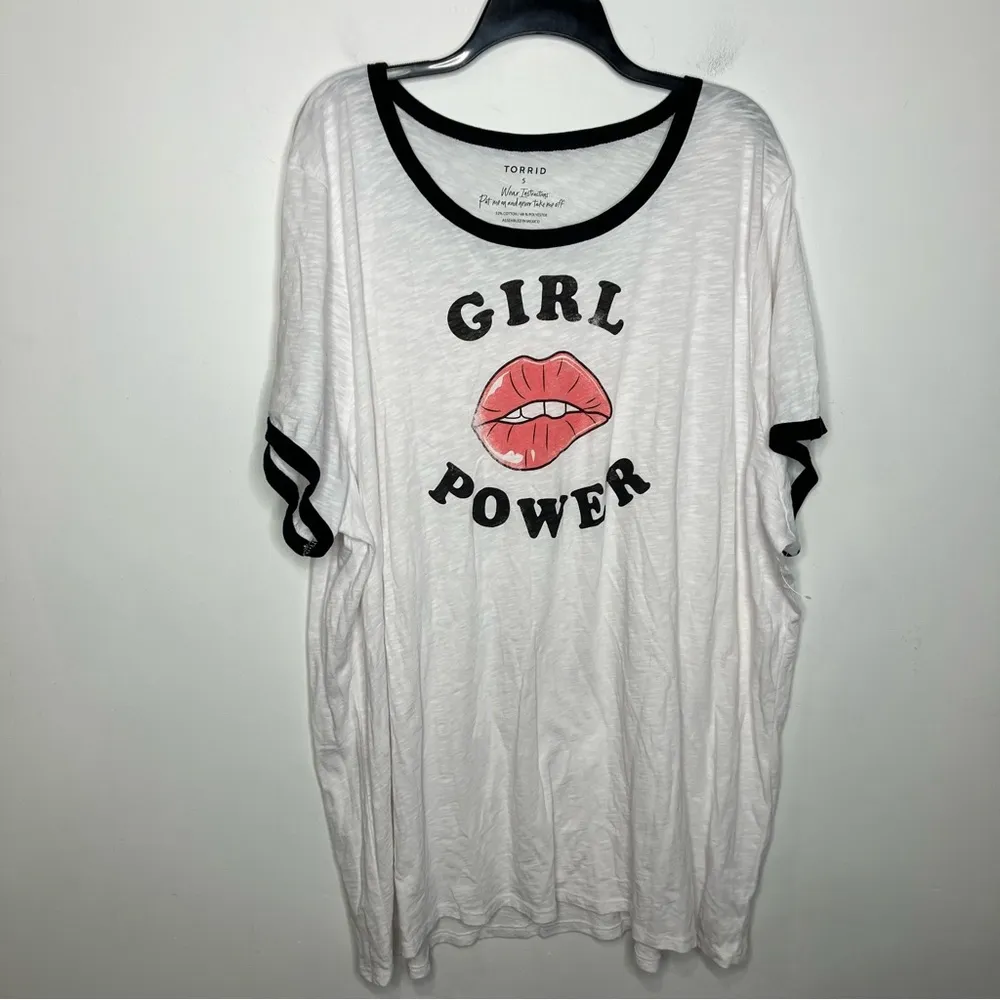 Torrid Girl Power ringer tee graphic t-shirt‎ women’s size 5X new without tags - Image 3