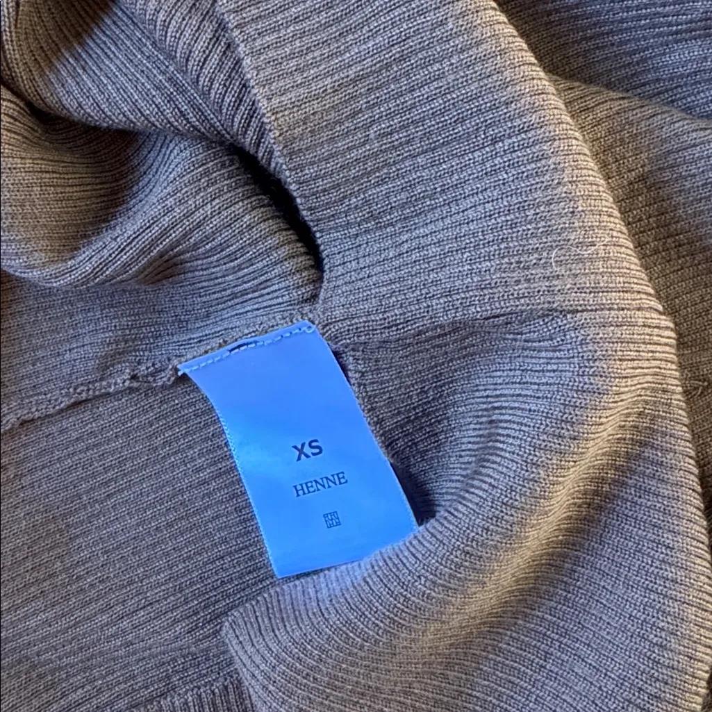 Henne Chocolate Ribbed Turtleneck Brown Size XS - Image 3
