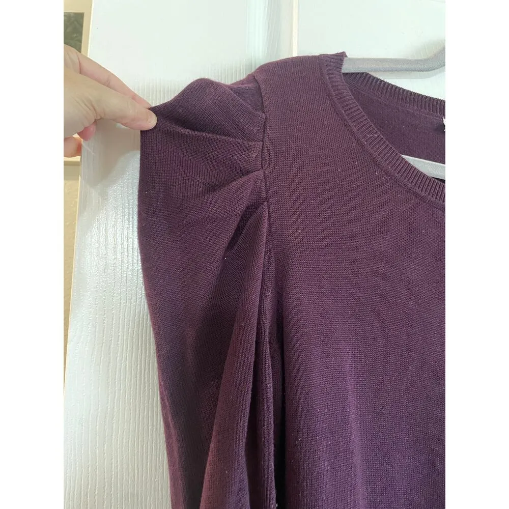 Calvin Klein Women's Puff-Sleeve Sweater Dress. Size XL. Eggplant - Image 3