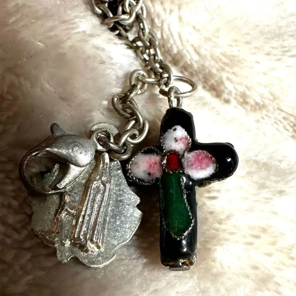 Black cloisonné rosary bracelet - Image 7