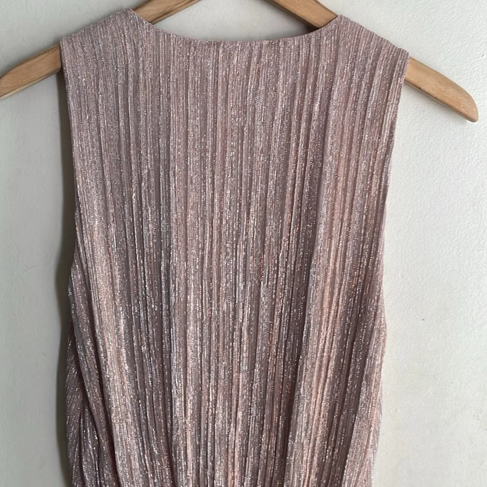 Anine Bing Draped Top Metallic Rose - Image 10