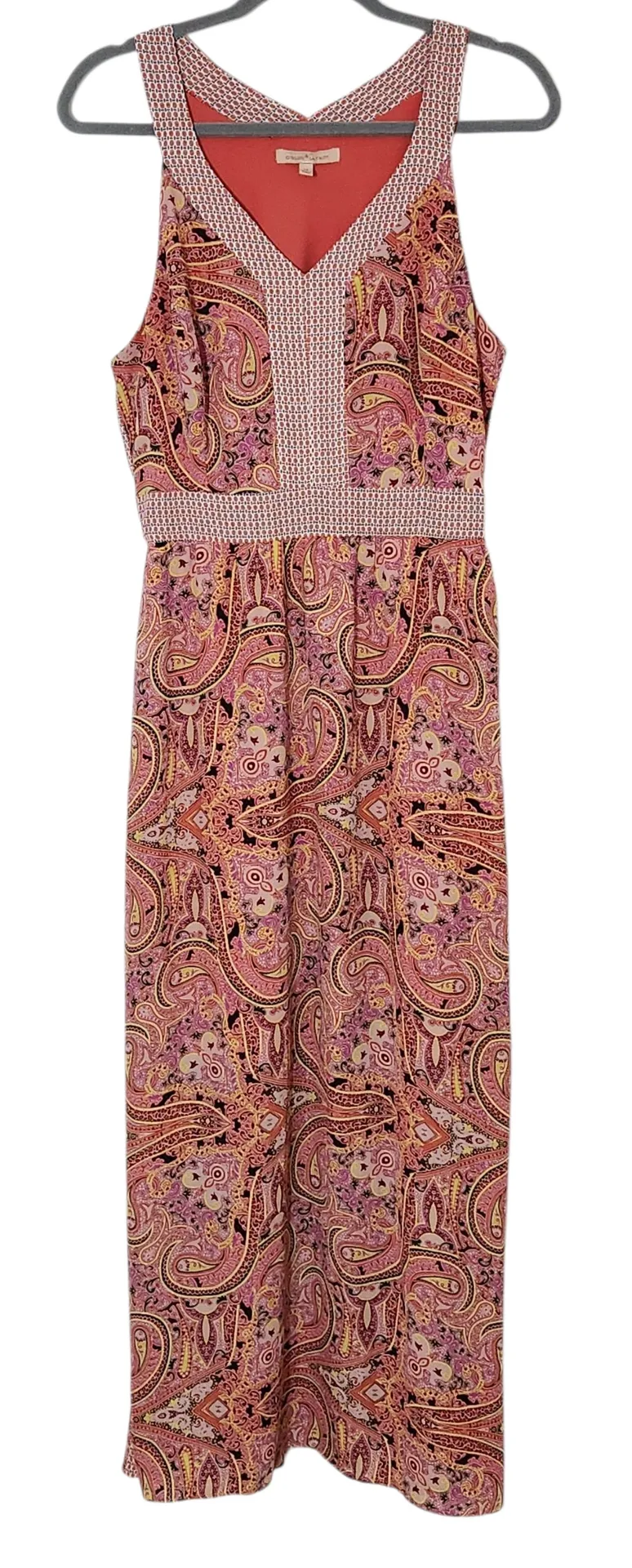 Gibson Latimer Sleeveless Pink Paisley Maxi Dress Size Medium Boho Maxi Dress - Image 1
