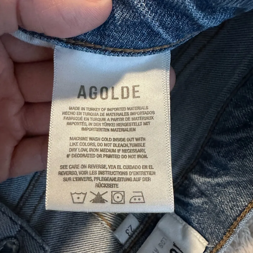 * Agolde wilder distressed denim high waist jeans size 23 - Image 8