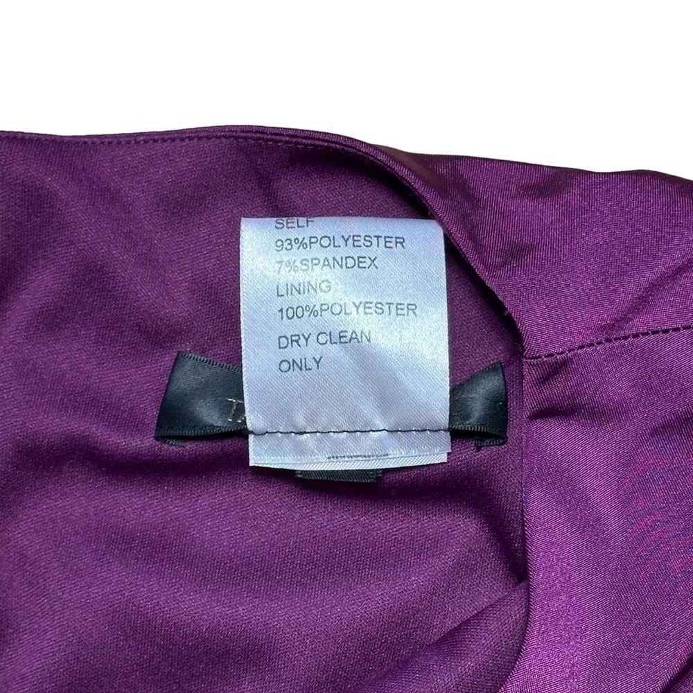 Tadashi Shoji Plum Purple Ruched Cocktail Mini Dress US M - Image 5