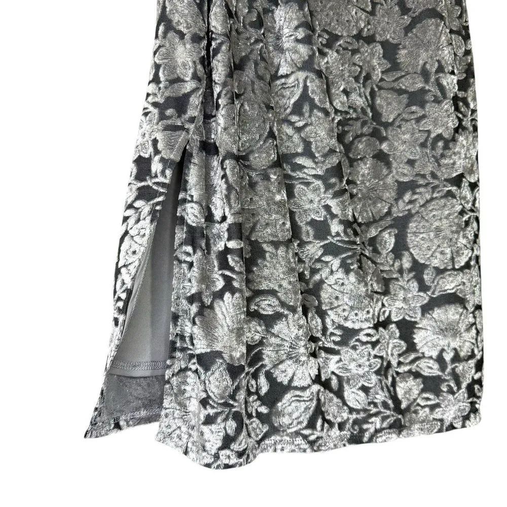 NWOT Y2K Bebe Slip Dress S Velvet‎ Burnout Silver Lined Fairy Grunge Whimsigoth - Image 5