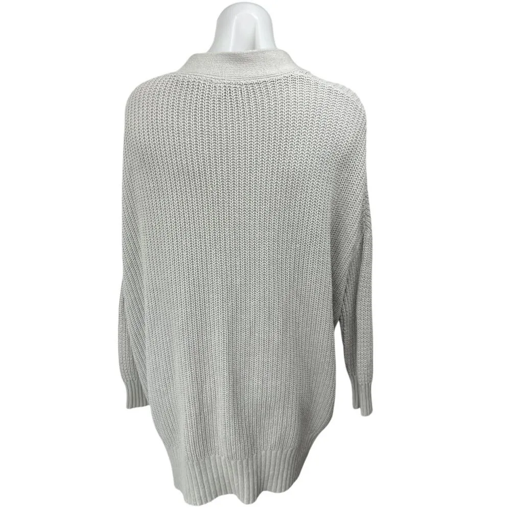 Urban Outfitters BDG Gray Waffle Knit Open Front Pockets Cardigan Sweater Top XS - Image 2