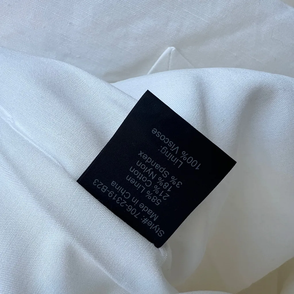 Jenni Kayne Keaton Ivory‎ Linen Cotton Double Breasted Blazer Size 6 NWT - Image 7