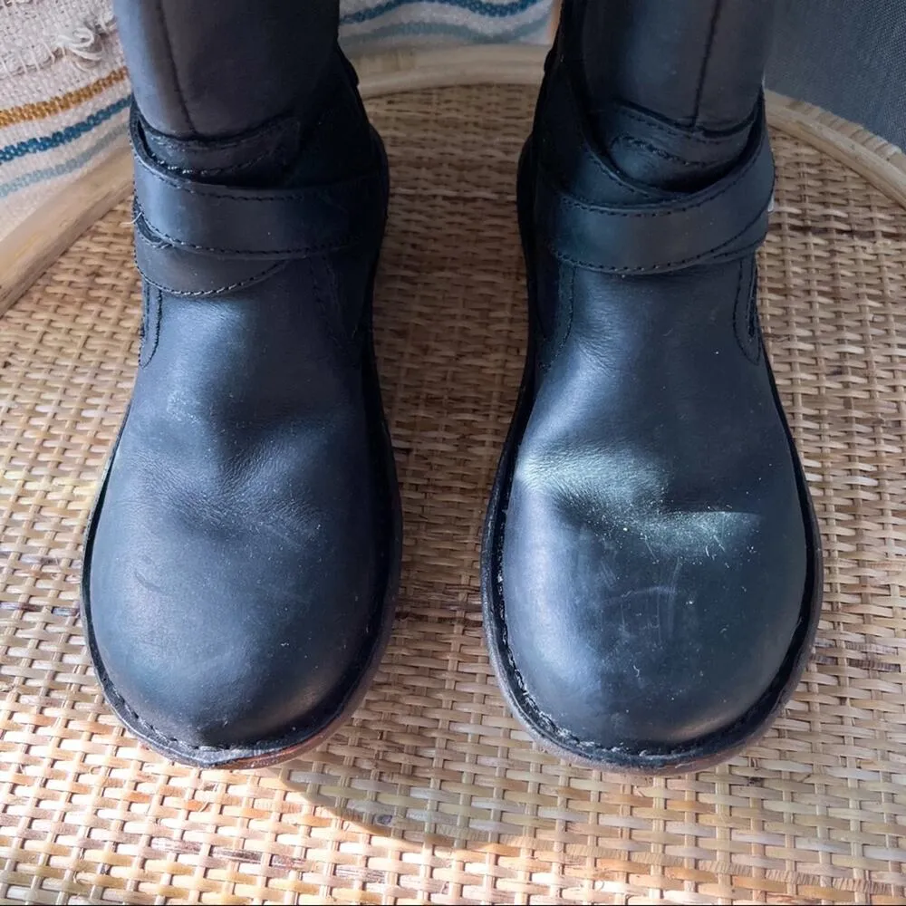 UGG Rosen Black Shearling Lined Tall Leather Winter Boots Women’s 6 - Image 8