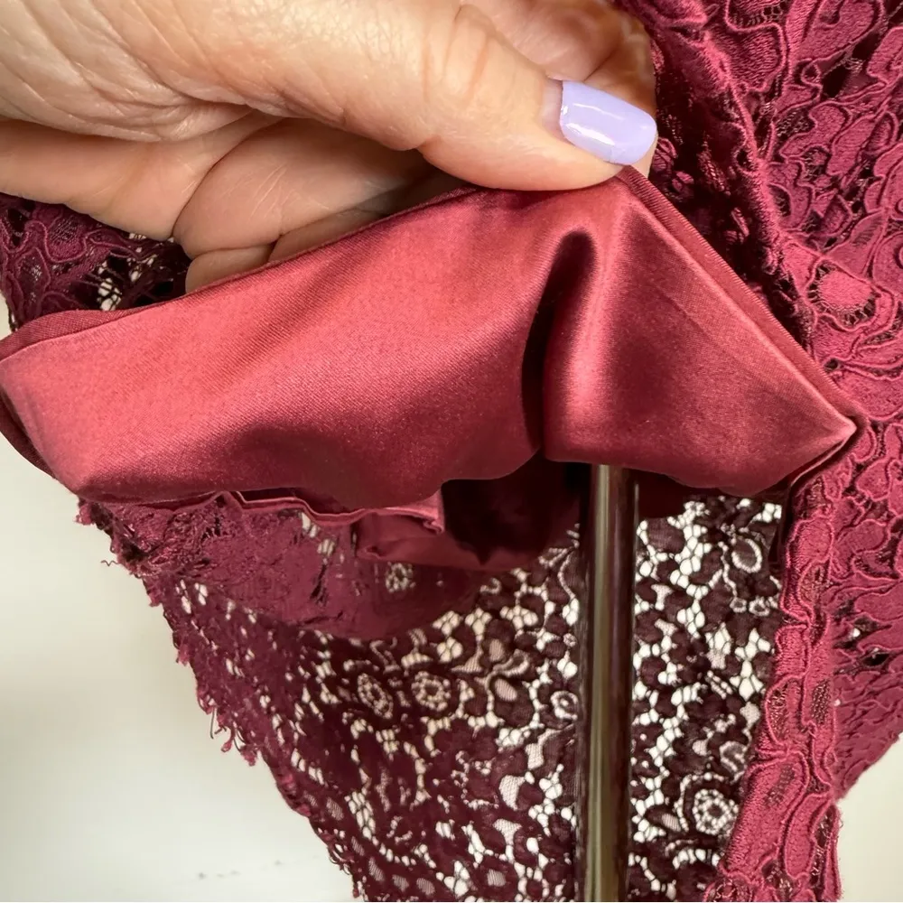 Bardot ‘Solange’ Corded Lace Sheath Dress Bell Sleeves Women’s Size 10L (Long) - Image 7