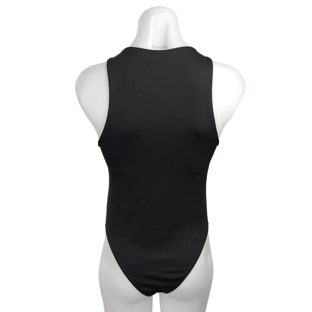 Zara Women's Black Crew Neck Sleeveless Tank Top Bottom One Piece Bodysuit M - Image 2